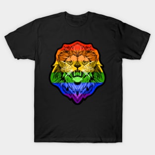 illustrated LION PRIDE series (gay pride flag) RAINBOW ROYGBIV T-Shirt